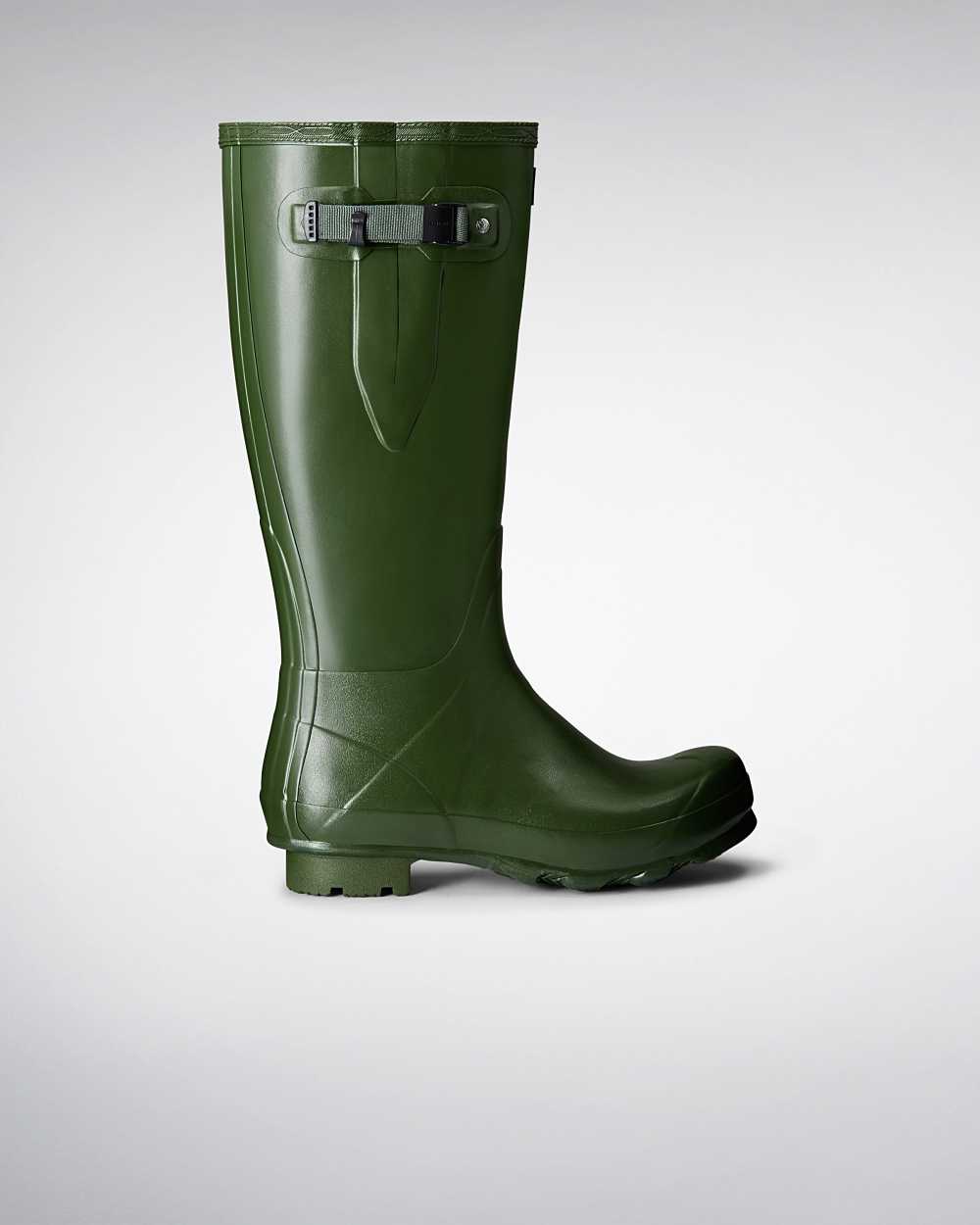 Hunter Norris Field Side Adjustable Men's Wellies NZ-68287F Green